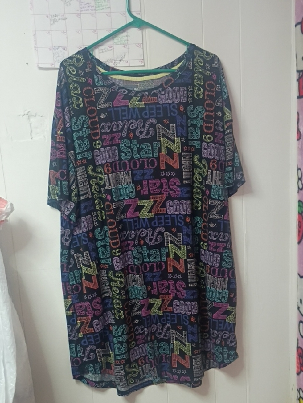 Women's Sleepwear Navy Multicolor Graphic Lounge Dress